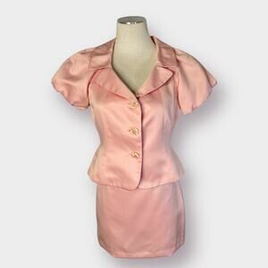90s Nine West Pink Skirt Suit Size 4P